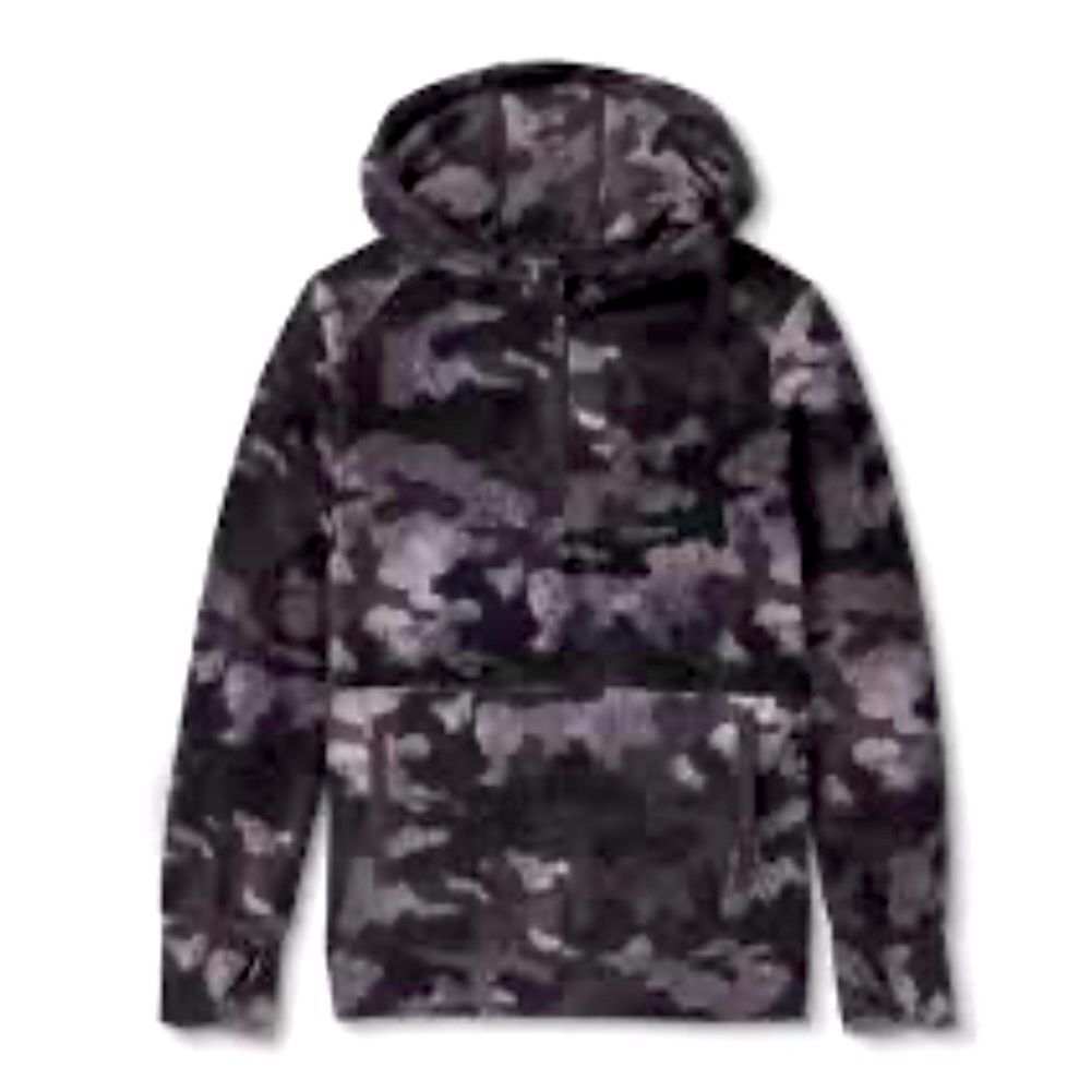 ALL IN MOTION CAMO HOODED 1/4 zip fleece